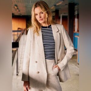 Sézane Chelsea Jacket in Mottled Beige